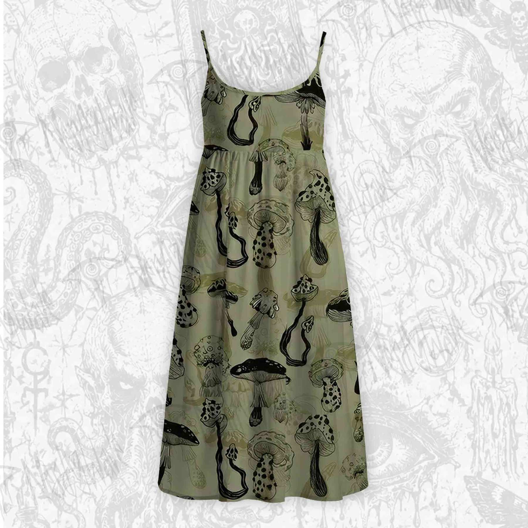 Mushroom Strap Midi Sundress