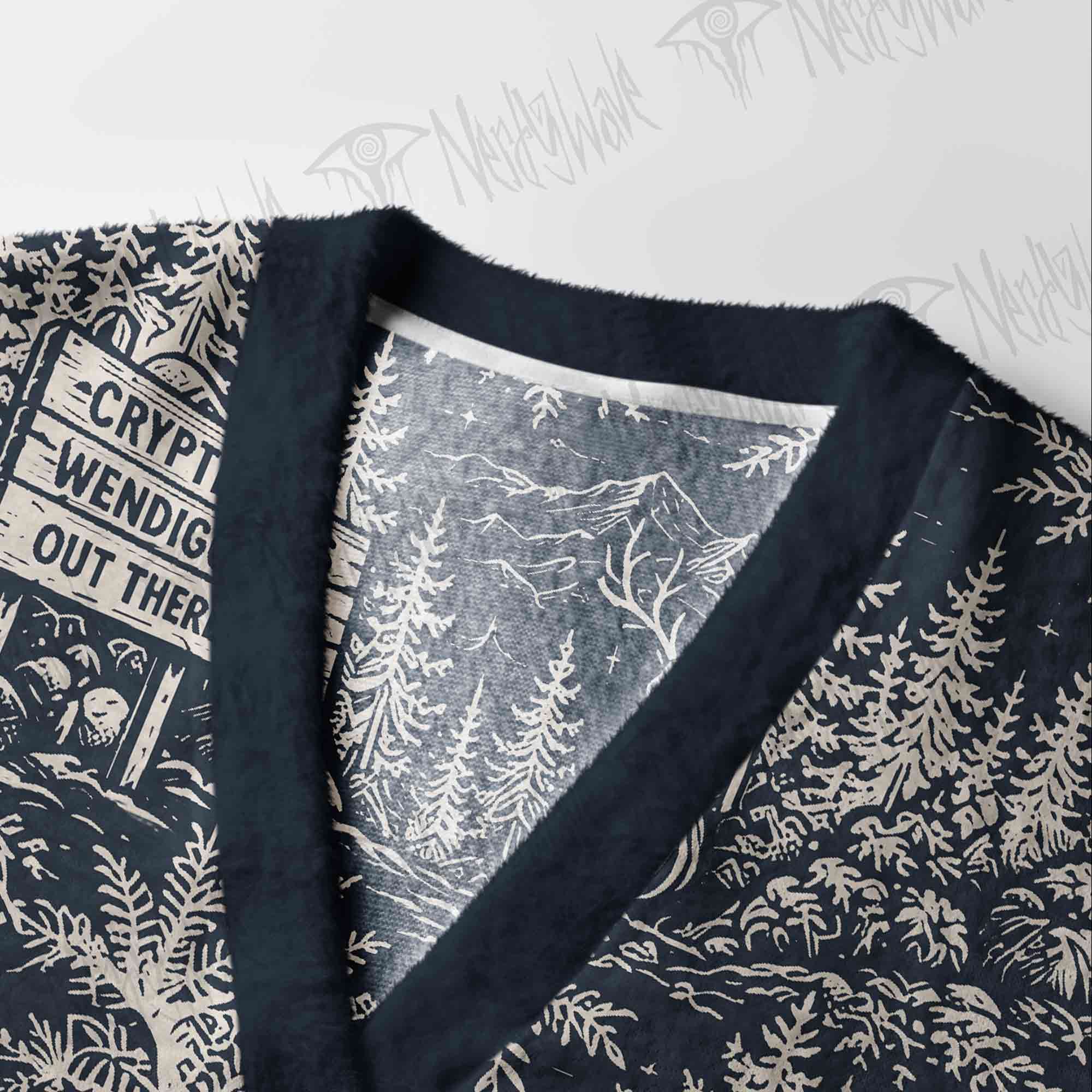 Midnight Forest Etching Cardigan Sweater