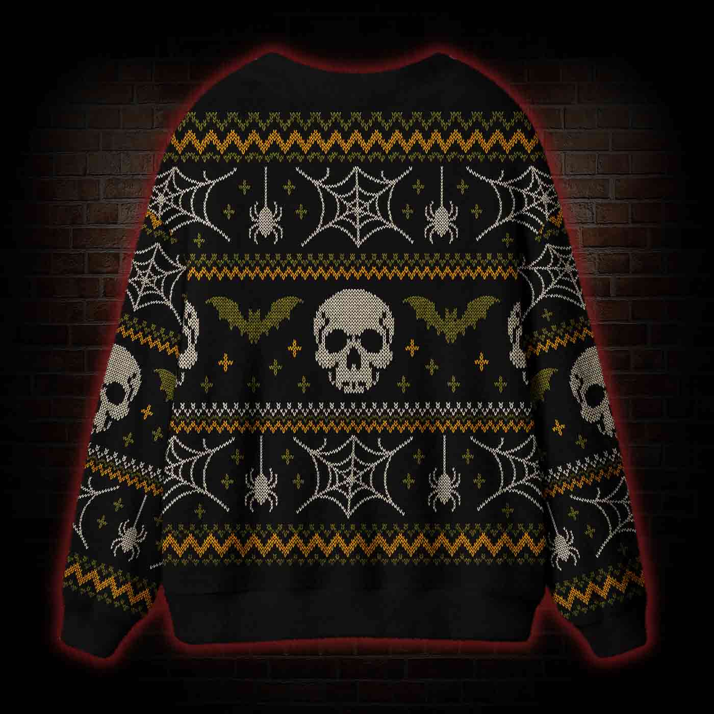 Halloween Retro Skull Cardigan Sweater