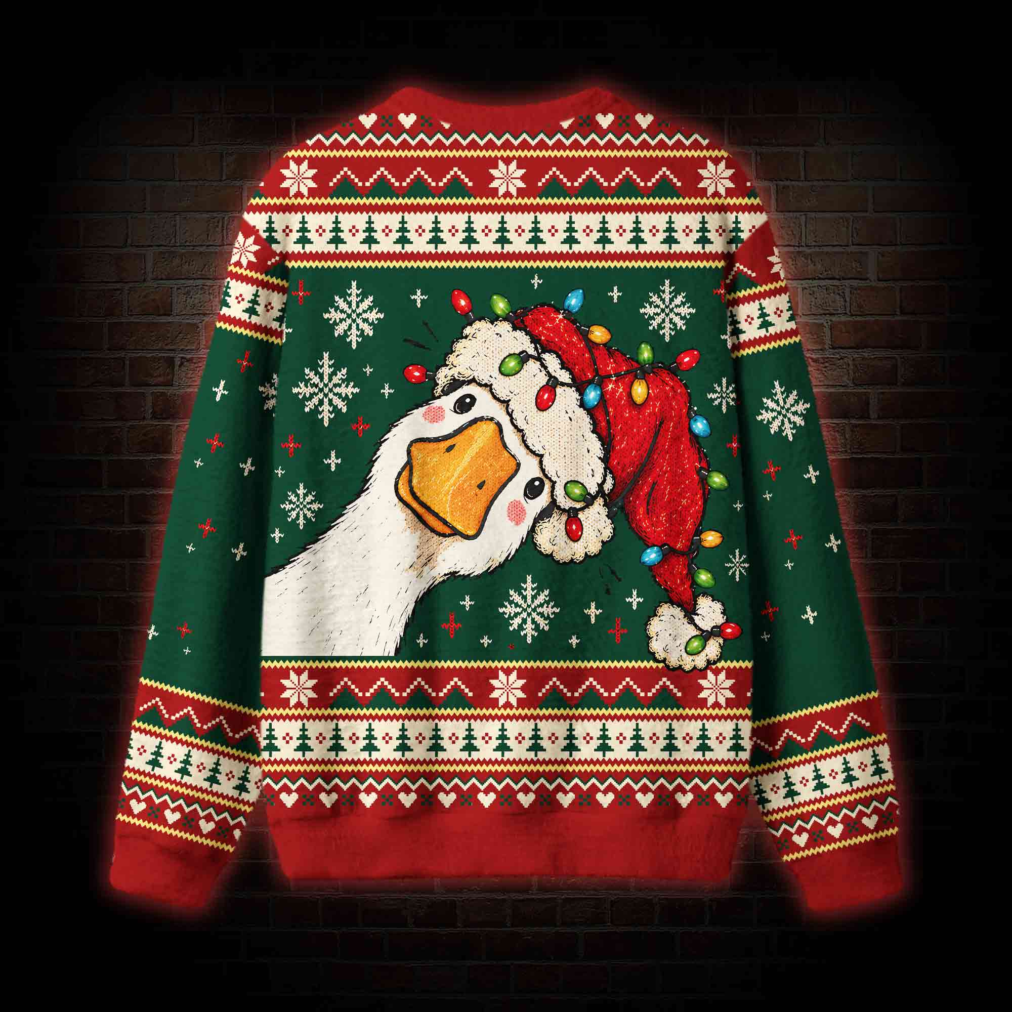 Holiday Goose Portrait Ugly Sweatshirts
