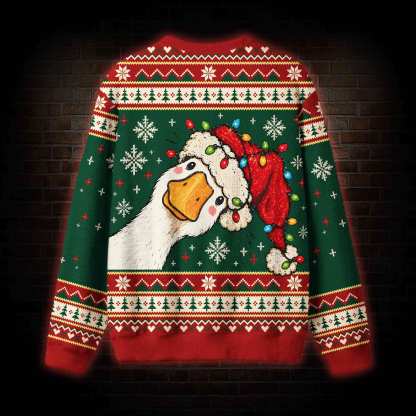 Holiday Goose Portrait Ugly Sweatshirts