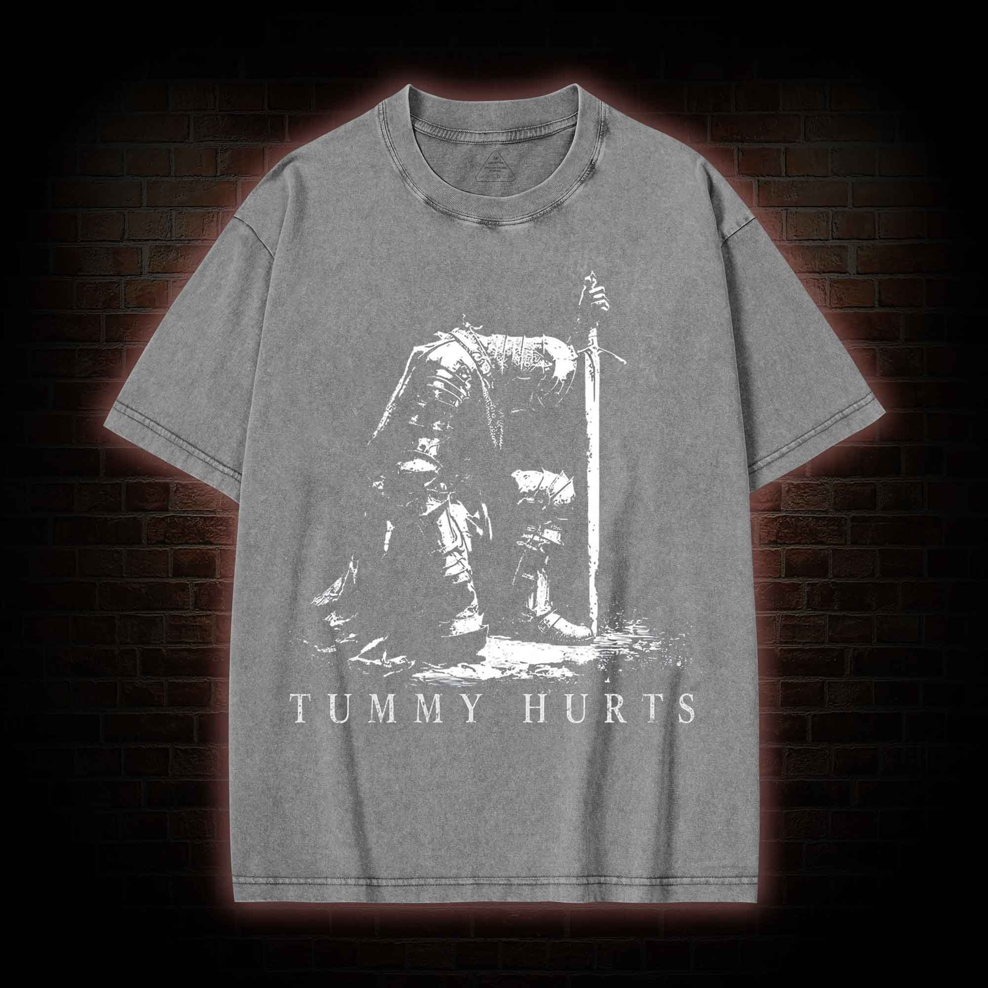 Dark Fantasy Knight Washed T-shirt
