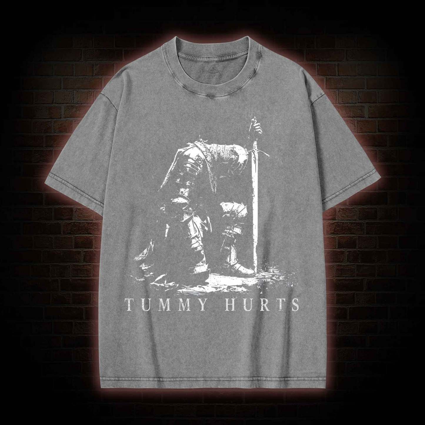Dark Fantasy Knight Washed T-shirt