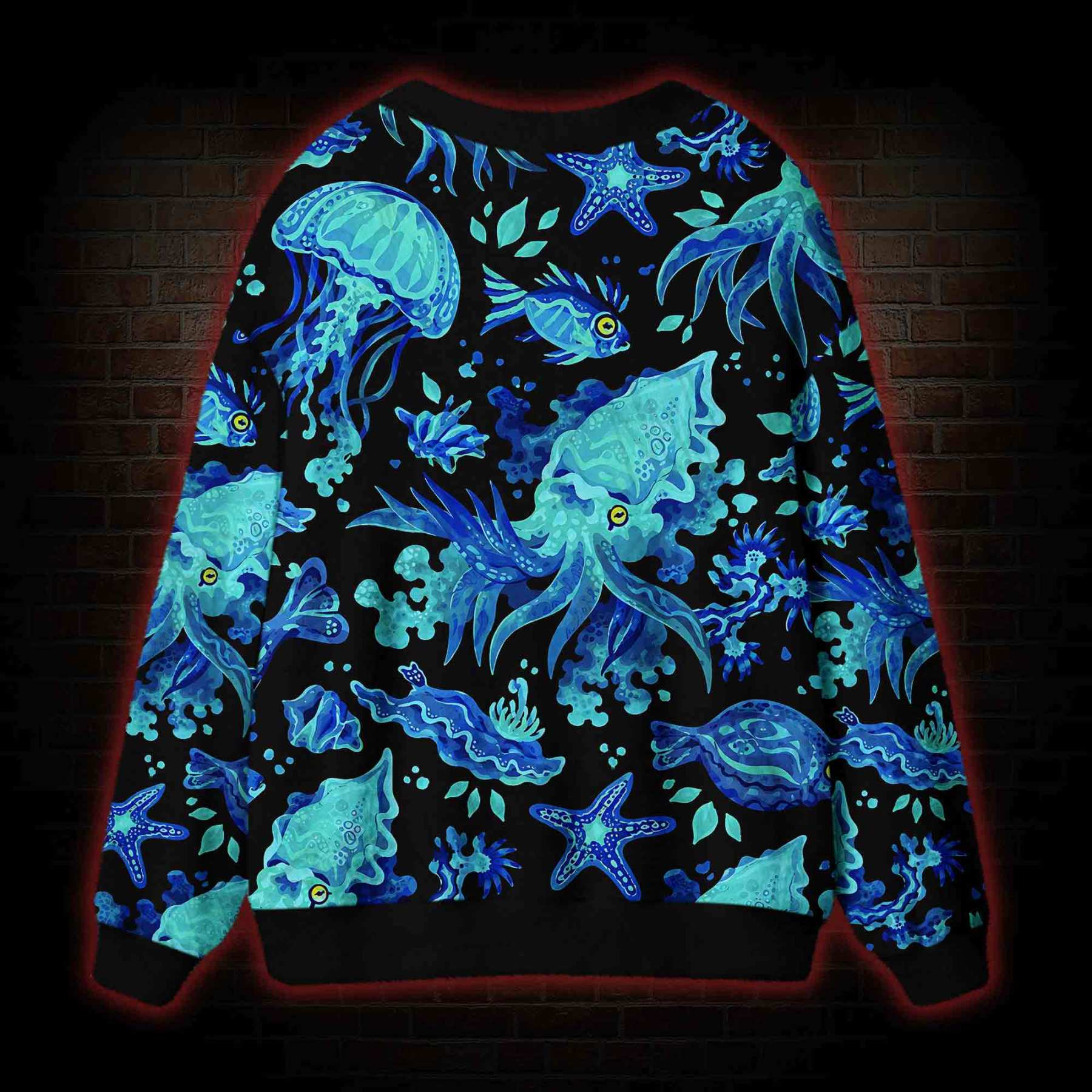 Midnight Ocean Glow Cardigan Sweater
