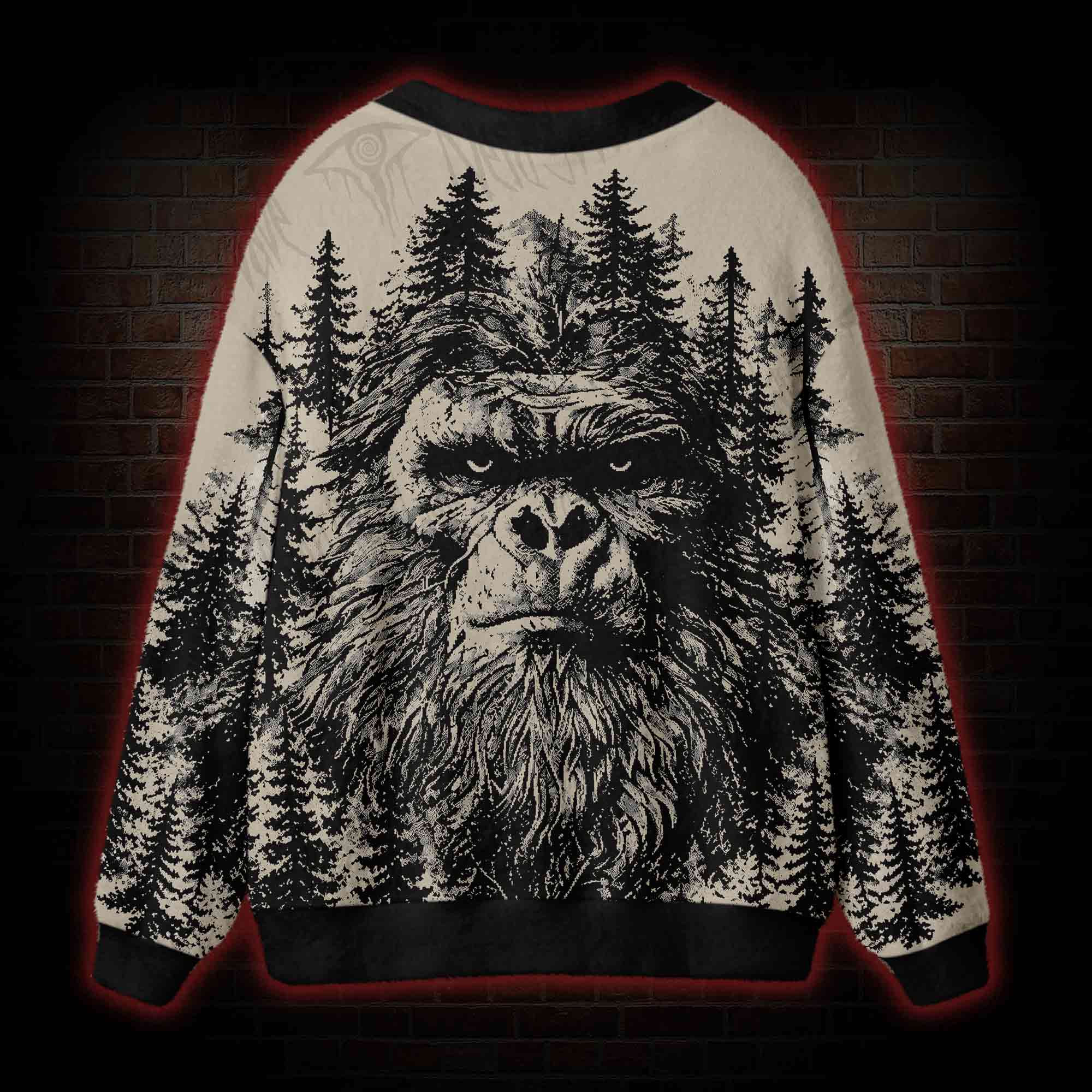 Vintage Bigfoot Forest Cardigan Sweater