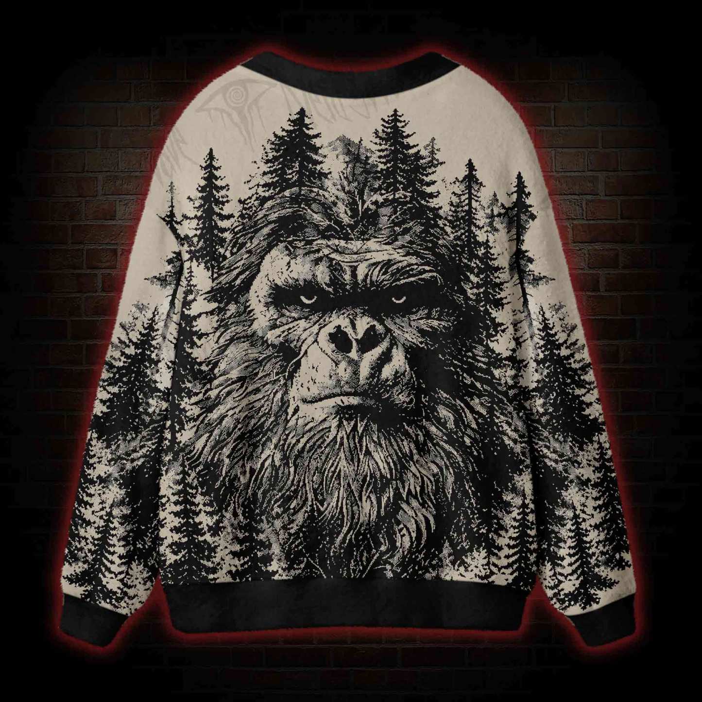 Vintage Bigfoot Forest Cardigan Sweater