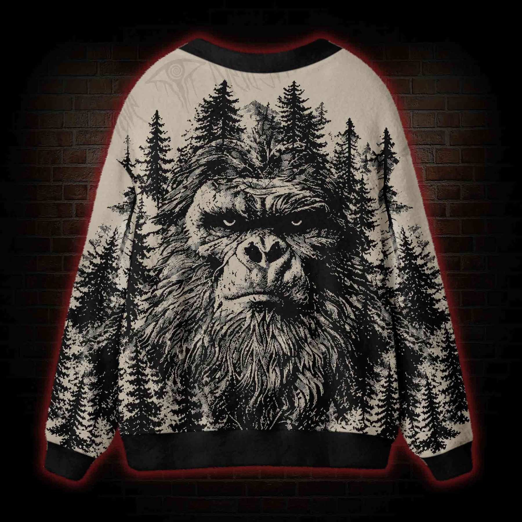 Vintage Bigfoot Forest Cardigan Sweater