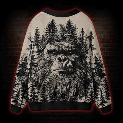 Vintage Bigfoot Forest Cardigan Sweater