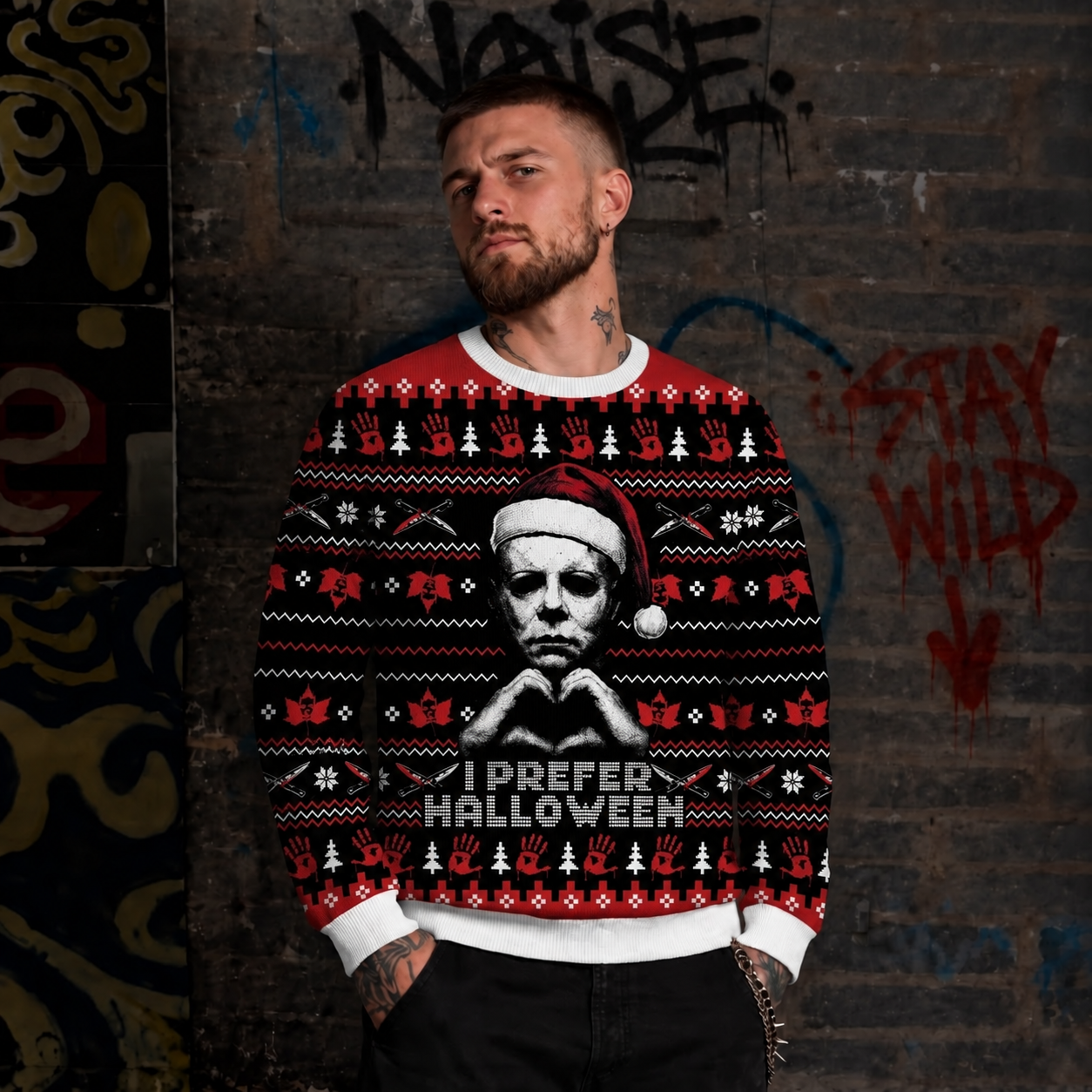 I Prefer Halloween Horror Ugly Sweatshirts