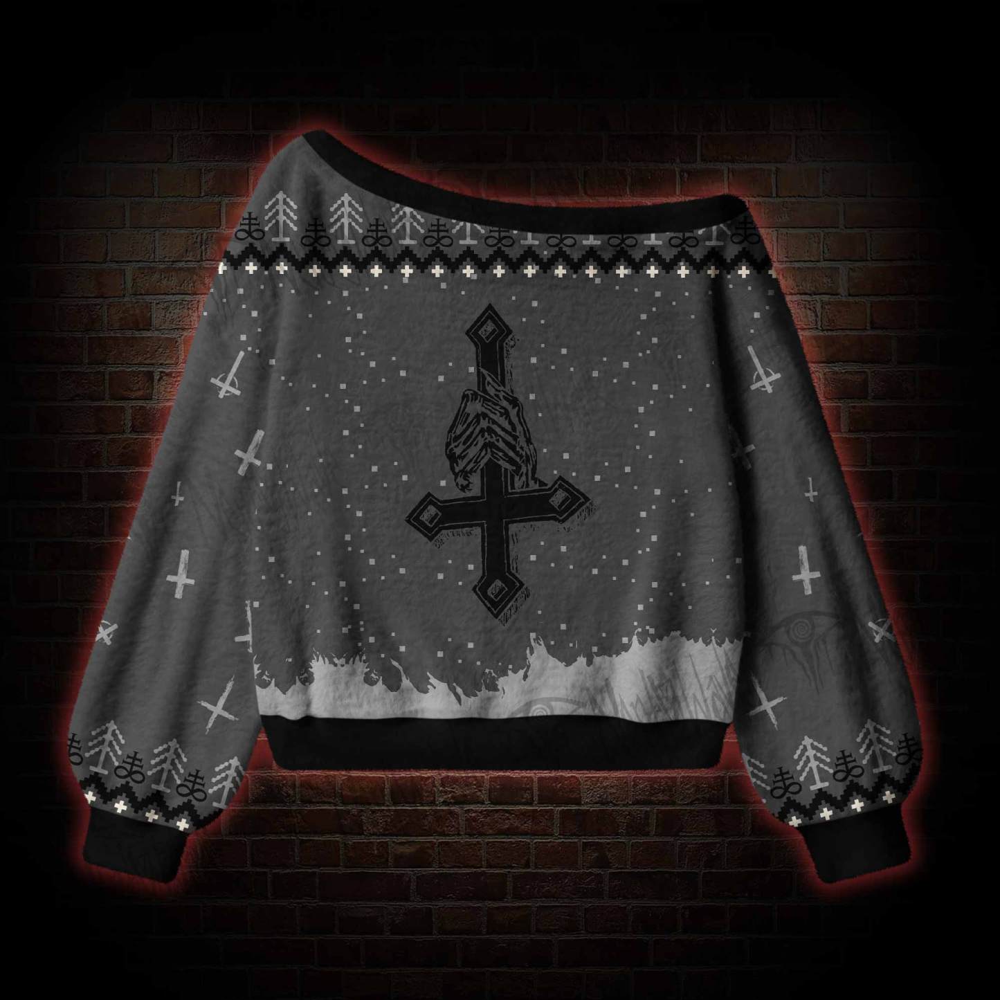 Baphomet Off Shoulder Ugly Sweater