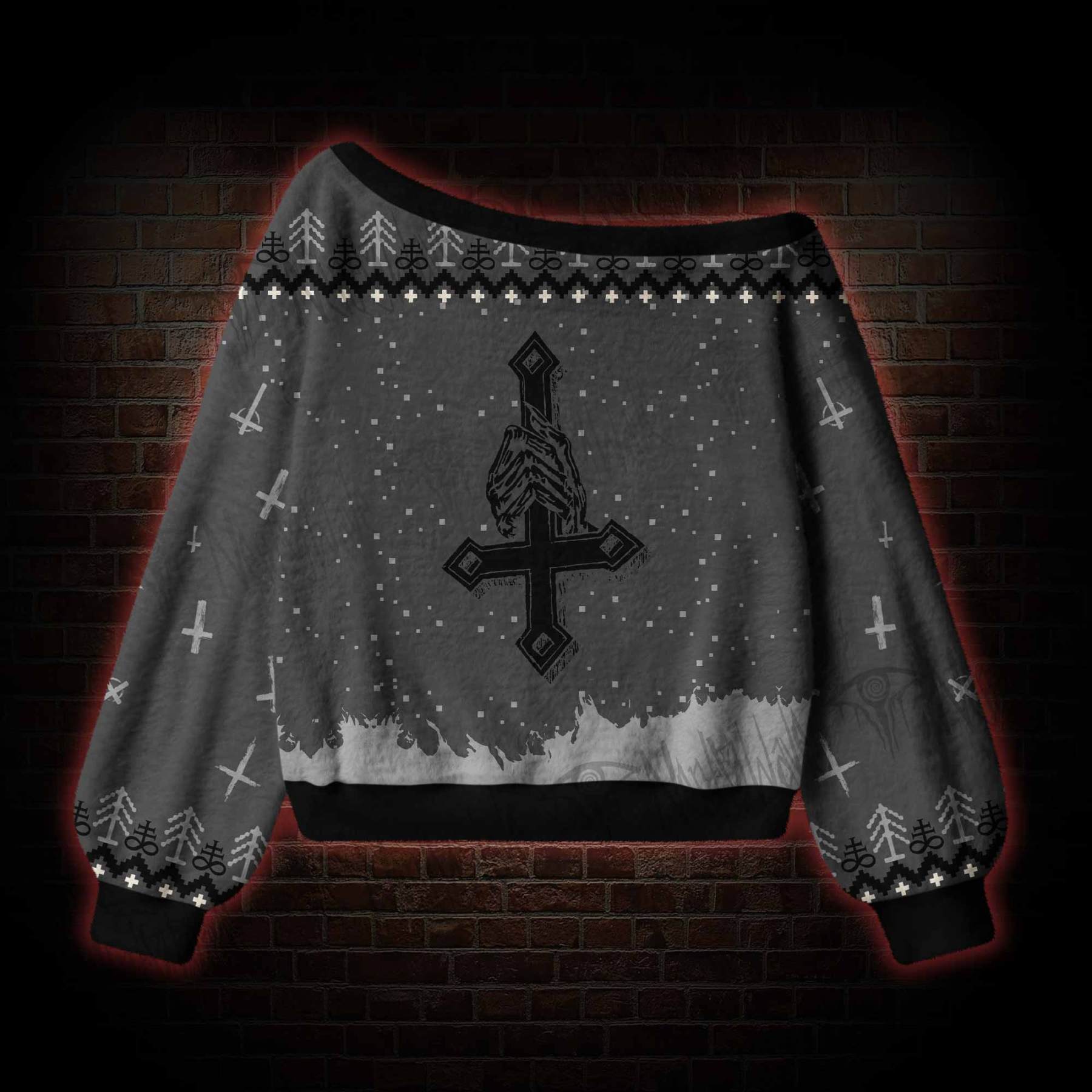 Baphomet Off Shoulder Ugly Sweater