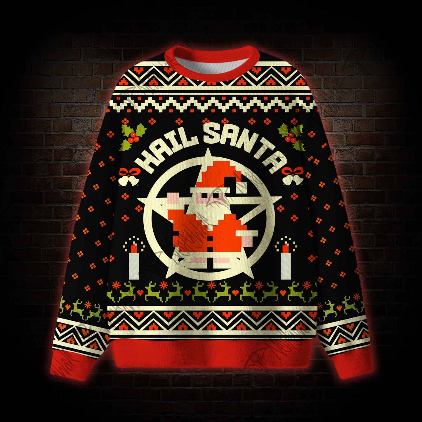 Hail Santa Retro Ugly Sweatshirts