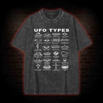 UFO Types Washed T-shirt