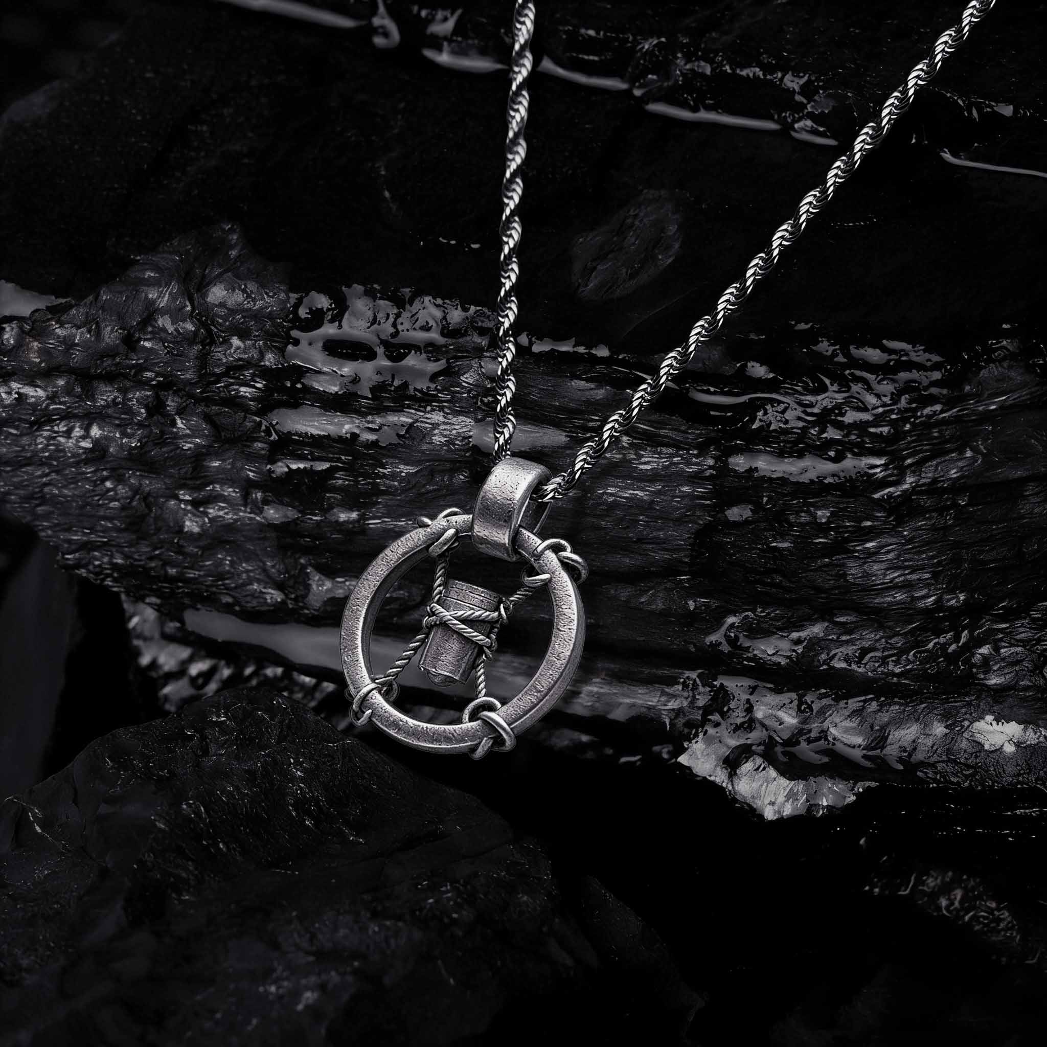 Hammer Ring Sculptural Necklace