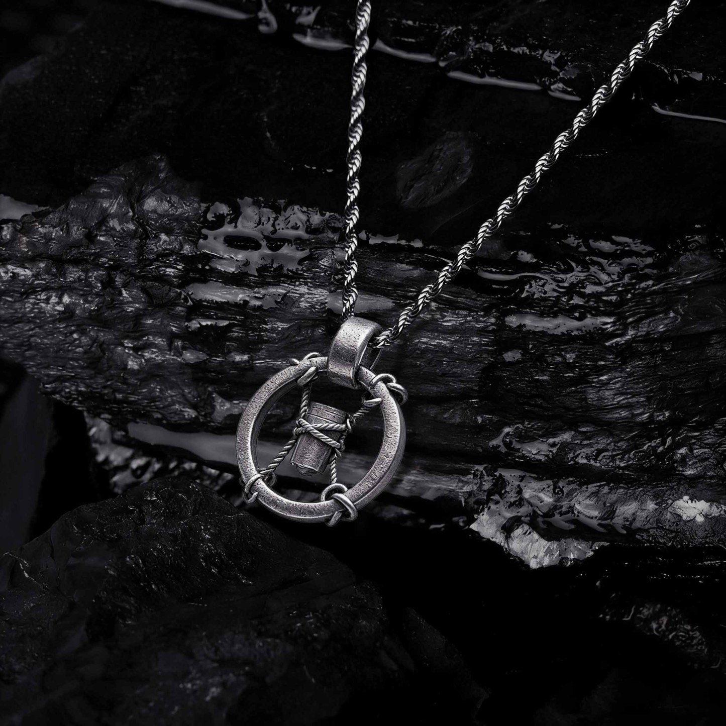 Hammer Ring Sculptural Necklace