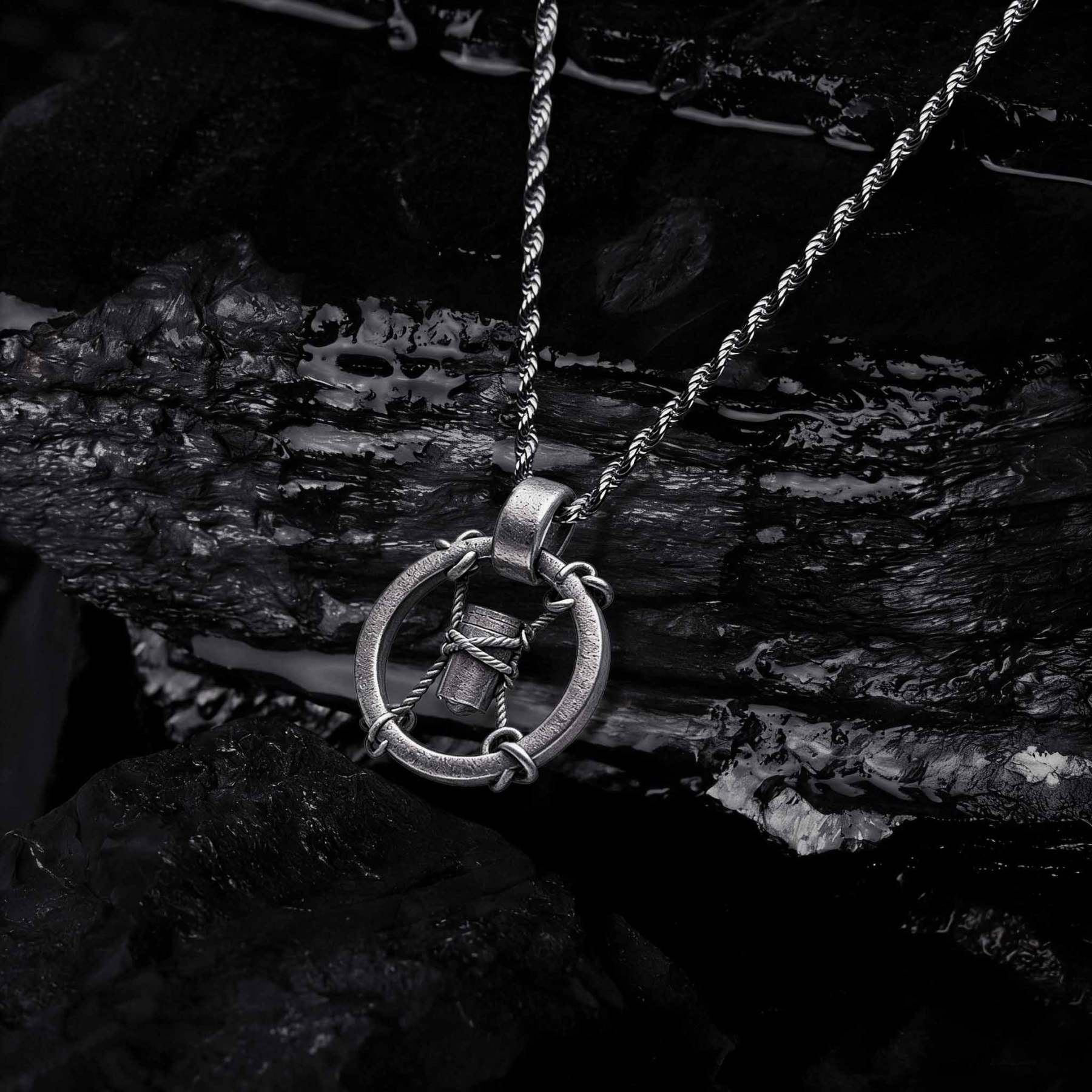 Hammer Ring Sculptural Necklace