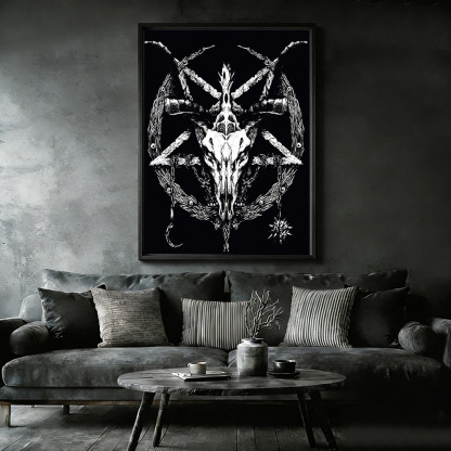 Baphomet Occult Framed Canvas Print