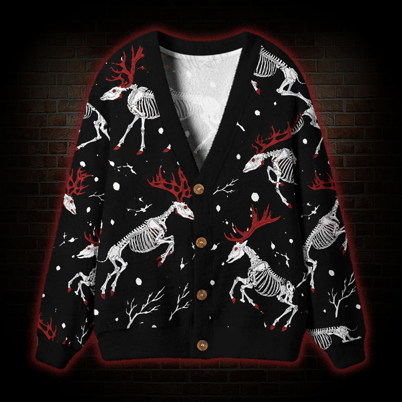 Dead Deer Walking Cardigan Sweater
