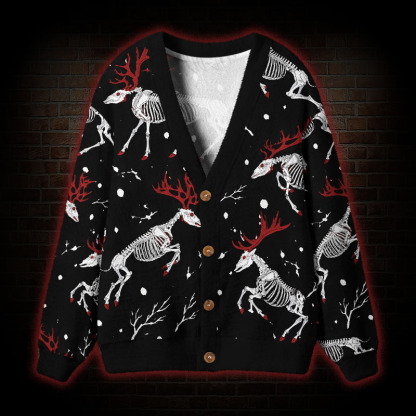 Dead Deer Walking Cardigan Sweater