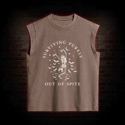 Surviving Purely Out of Spite Women's Washed Tank Top
