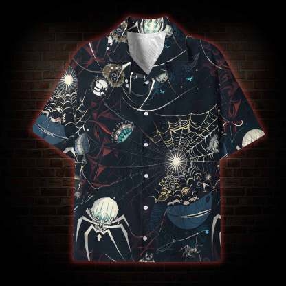 Shadowy Spiders Lightweight Hawaiian Shirt