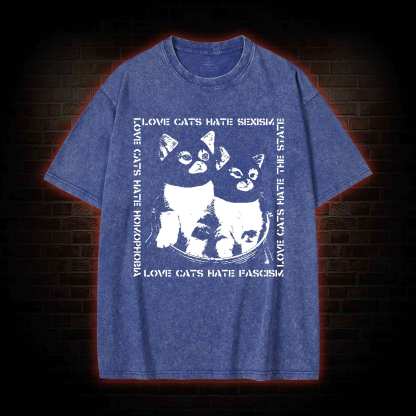 Love Cats Washed T-shirt