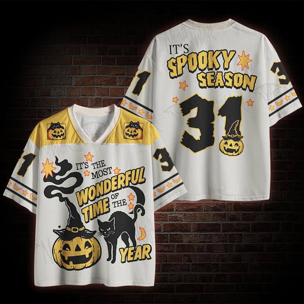 Wonderful Halloween Cat Mesh Jersey