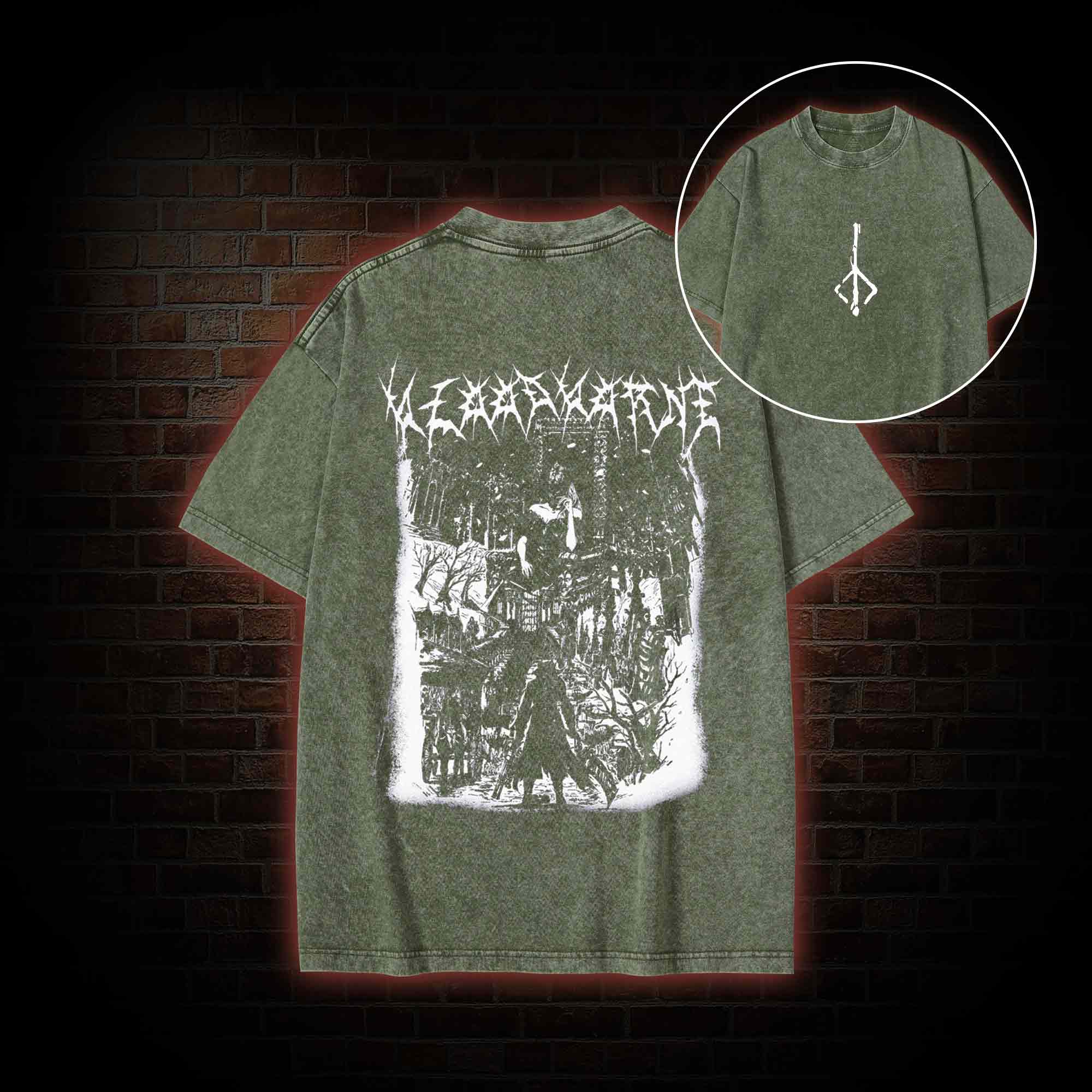 Fear the Old Blood Vintage back print Washed T-shirt