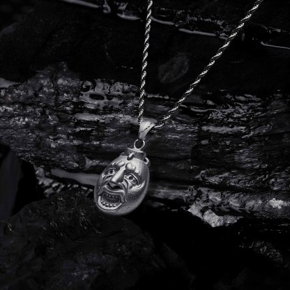 Human Face Sculptural Necklace