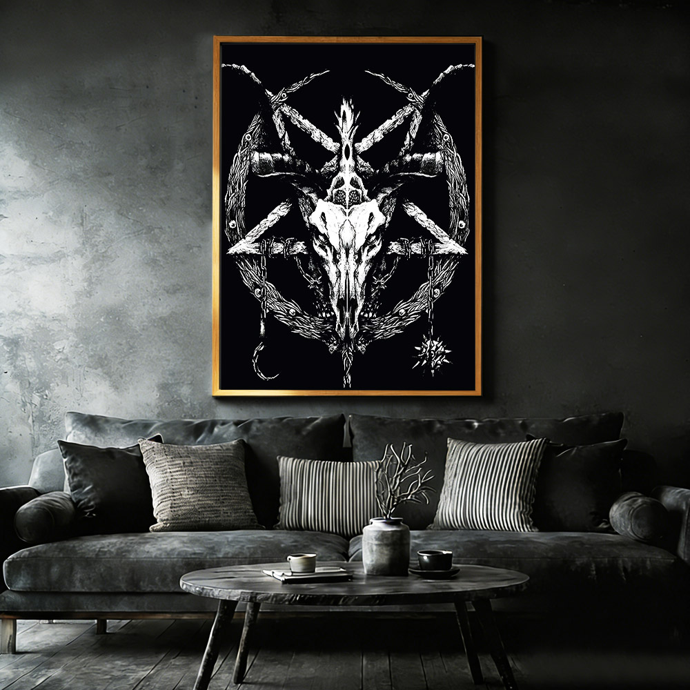 Baphomet Occult Framed Canvas Print
