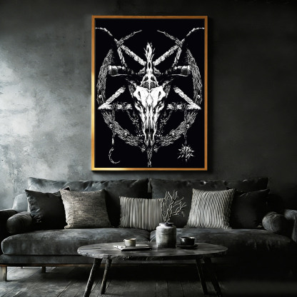 Baphomet Occult Framed Canvas Print