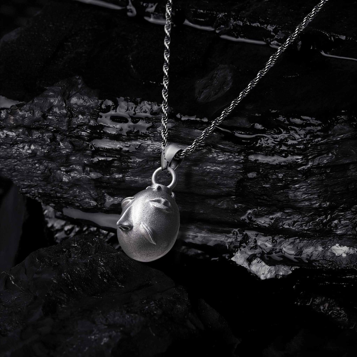 Caged Face Sculptural Necklace