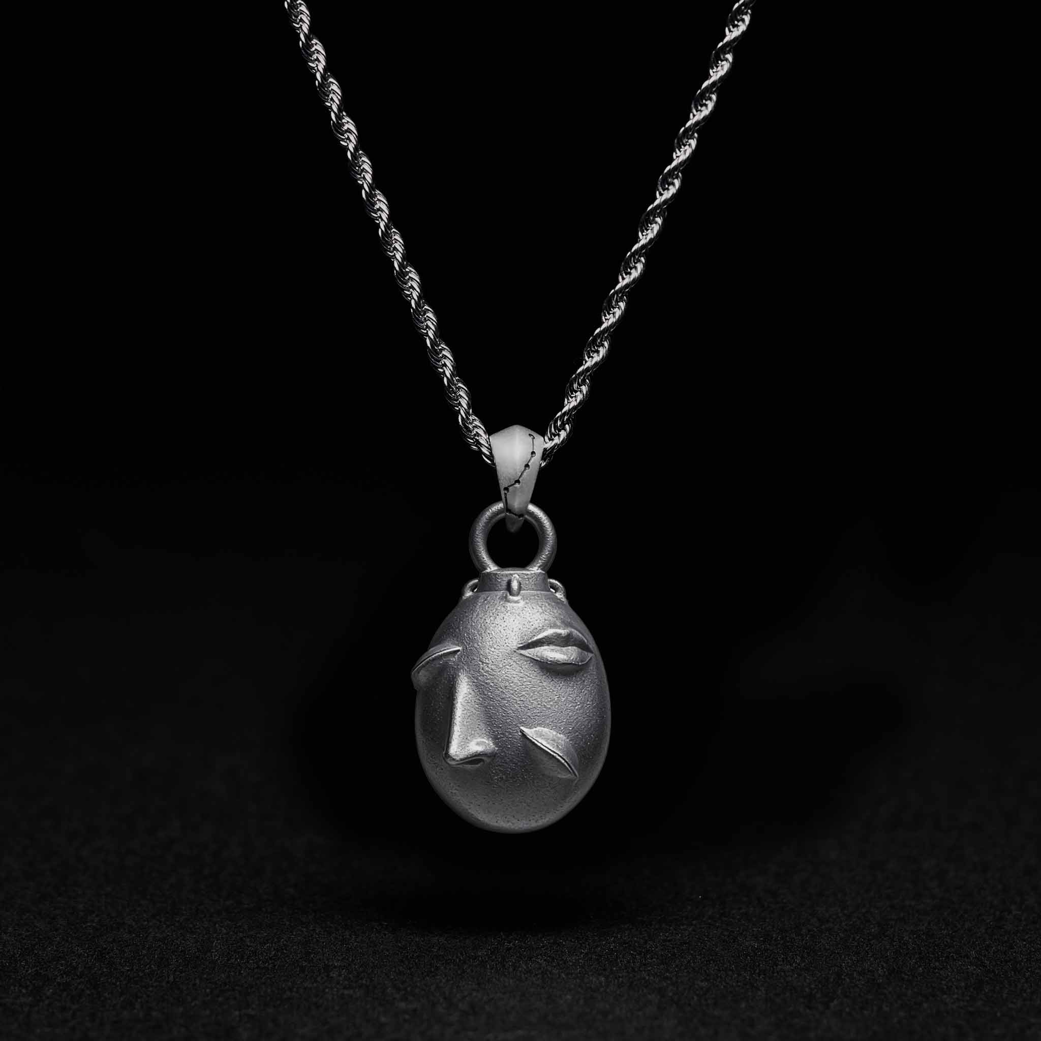 Caged Face Sculptural Necklace
