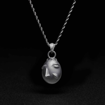 Caged Face Sculptural Necklace