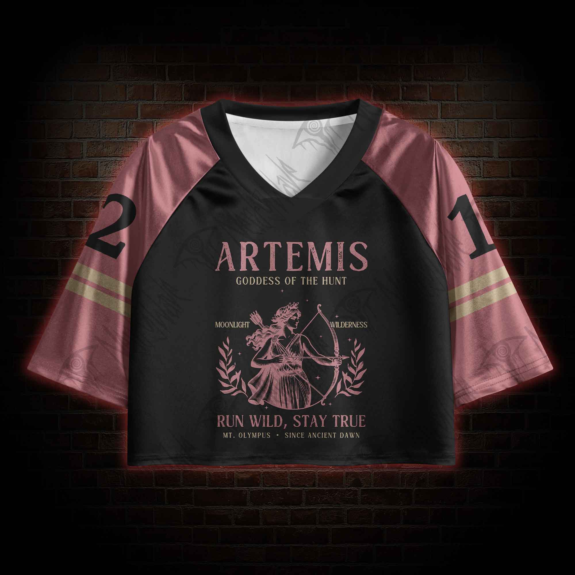 Run Wild Stay True Crop Sports Jersey