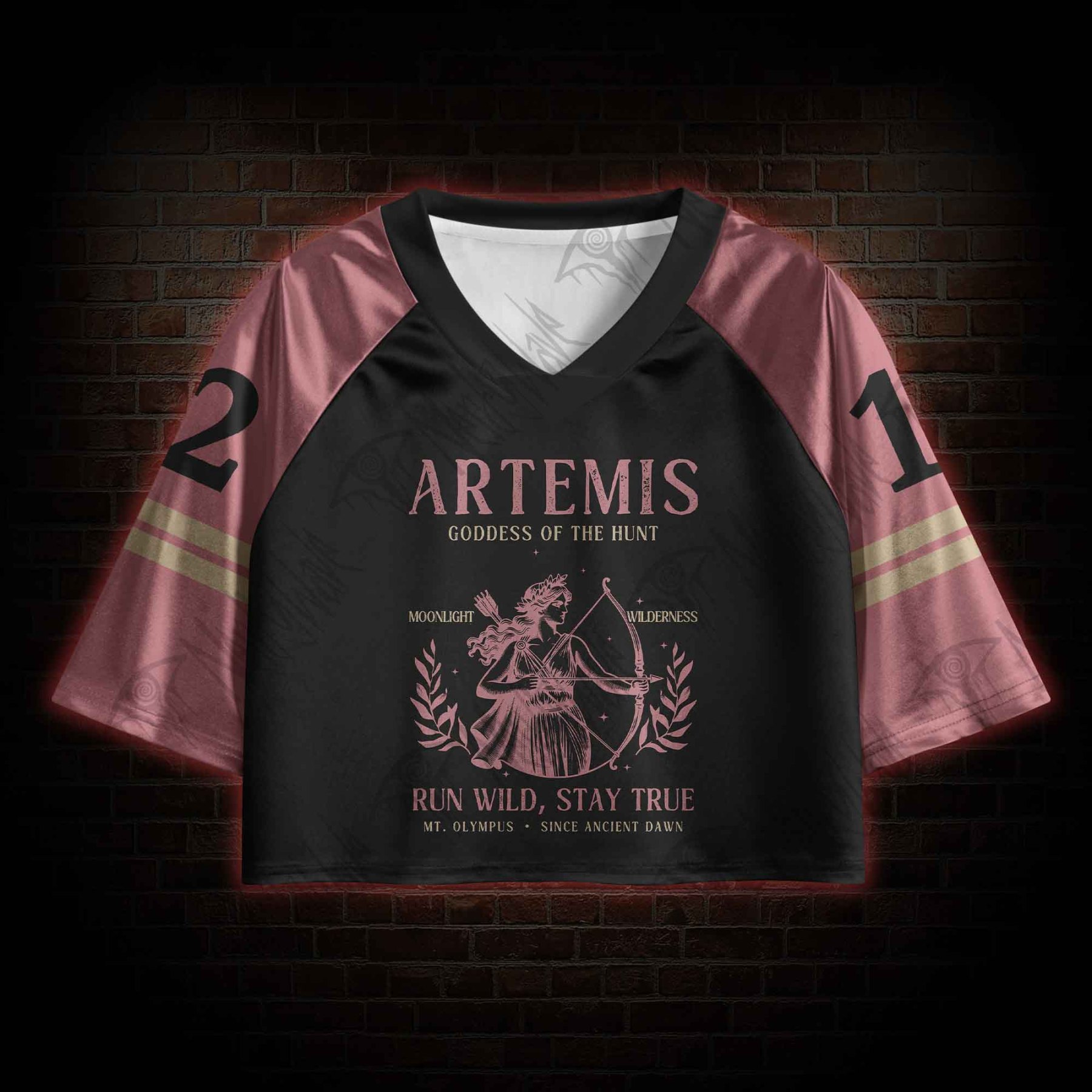Run Wild Stay True Crop Sports Jersey