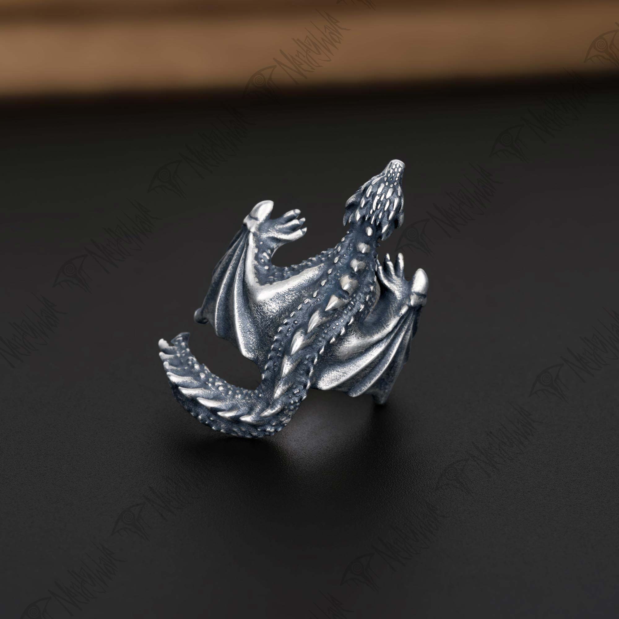 Vintage Dragon Silver Ring