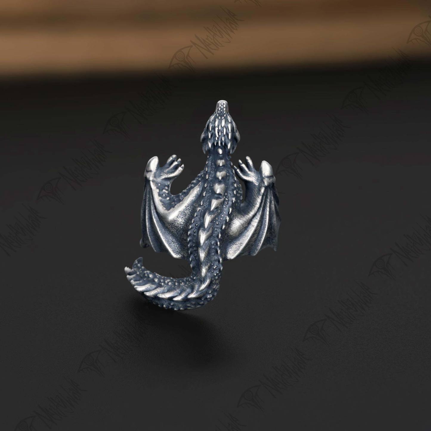 Vintage Dragon Silver Ring