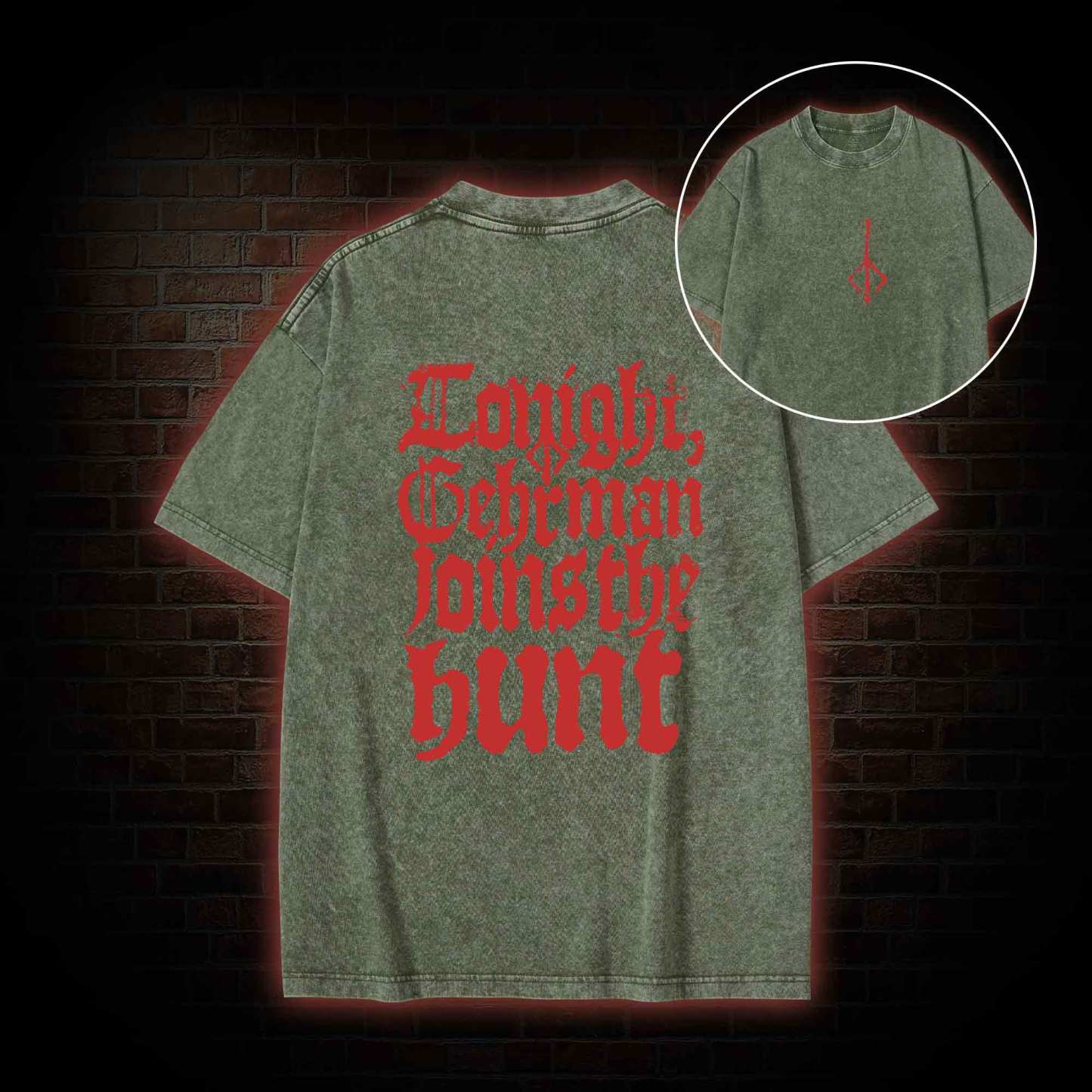 Gehrman Joins The Hunt Back Print Washed T-shirt