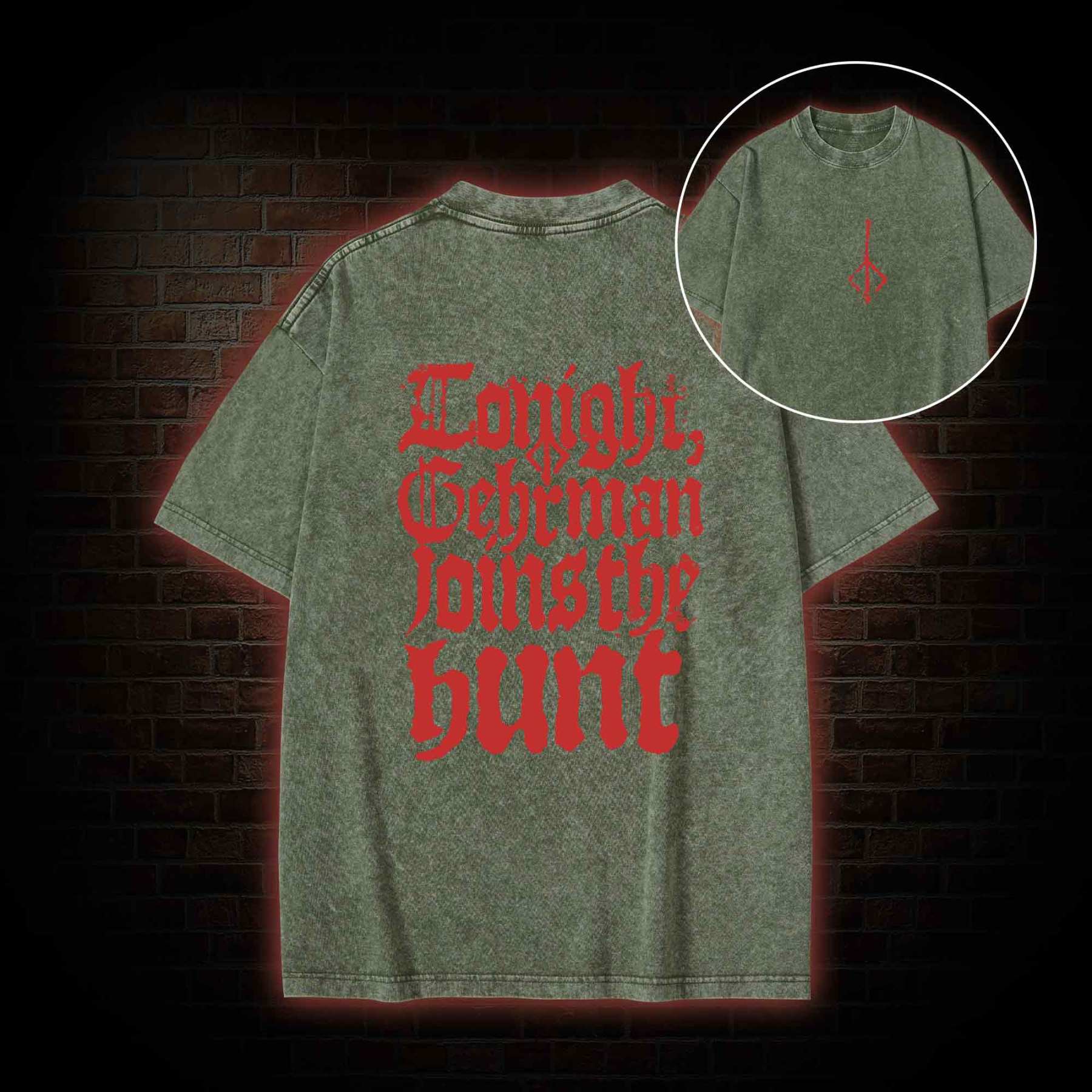 Gehrman Joins The Hunt Back Print Washed T-shirt