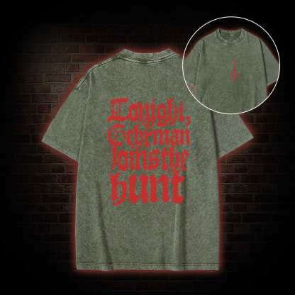 Gehrman Joins The Hunt Back Print Washed T-shirt