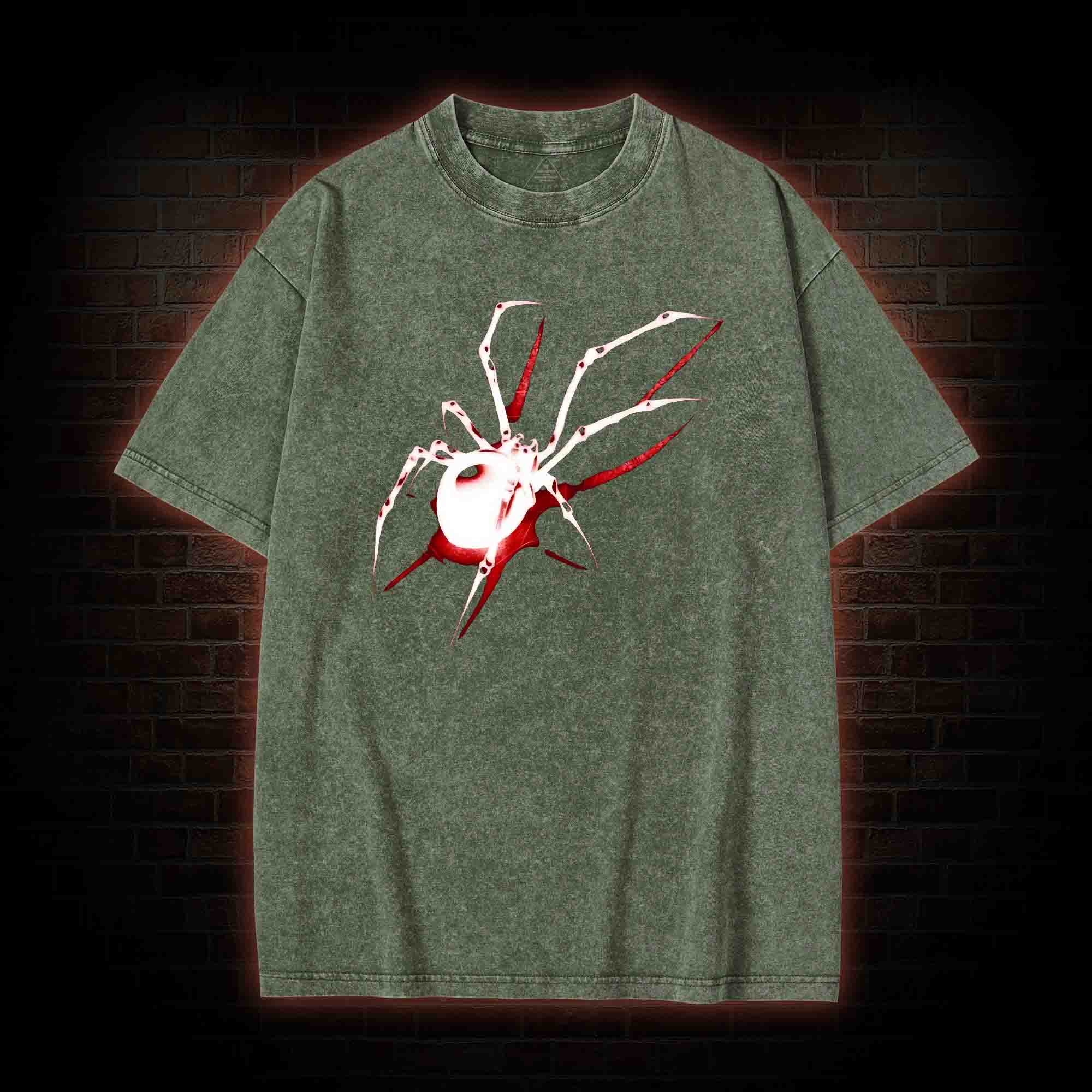 Spider Design Washed T-shirt