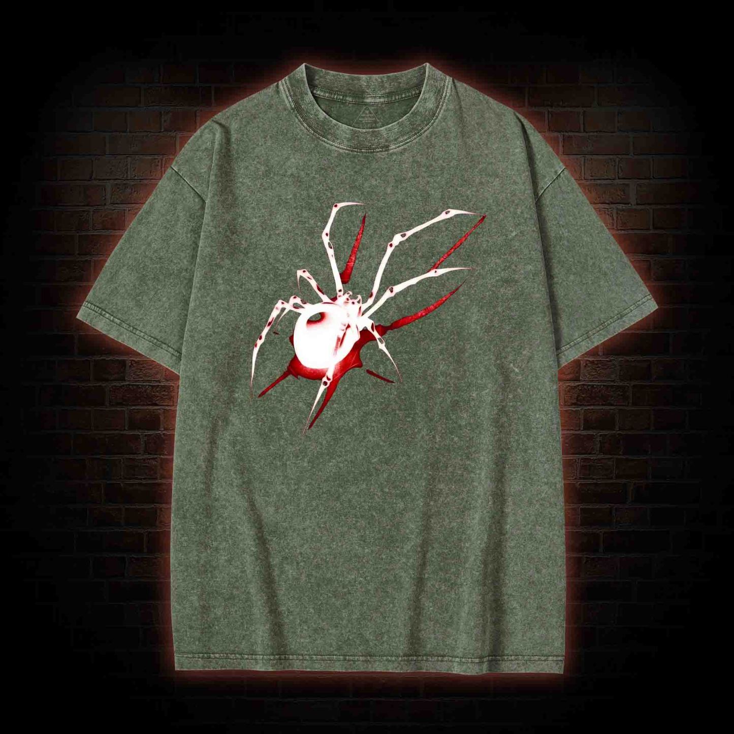 Spider Design Washed T-shirt