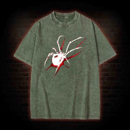 Spider Design Washed T-shirt