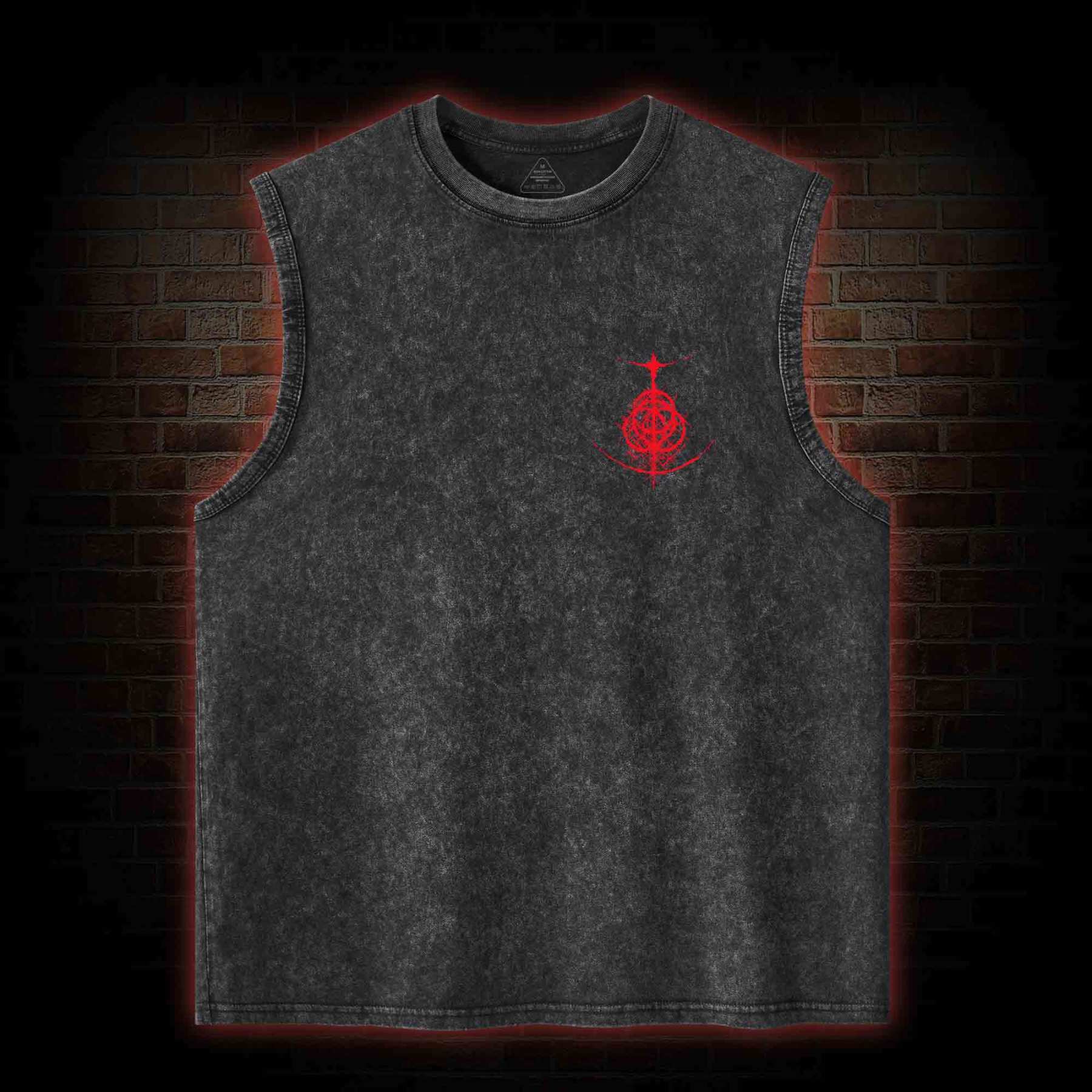 Battle Festival Back Print Washed Tank Top