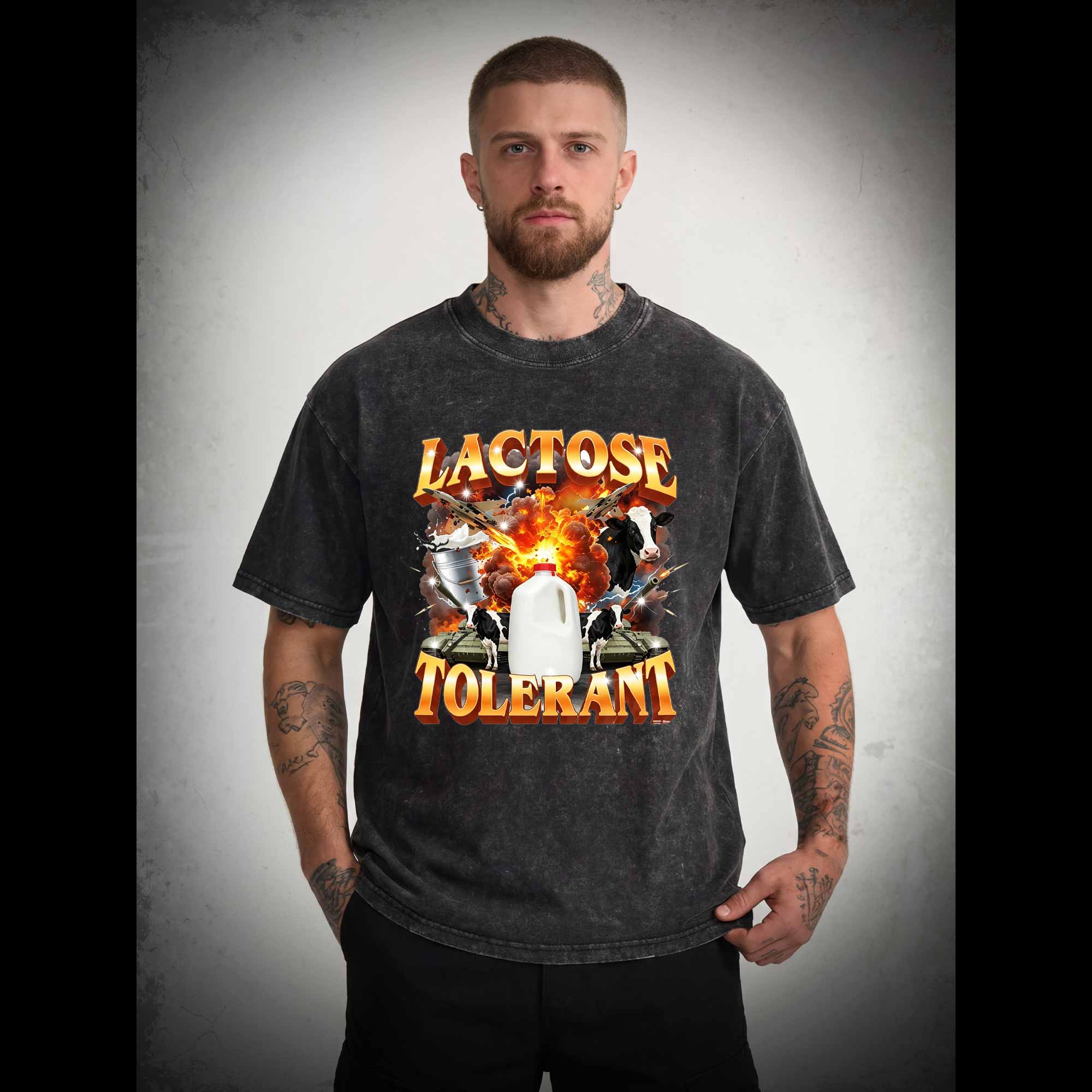 Lactose Tolerant Vintage Graphic Washed T-shirt