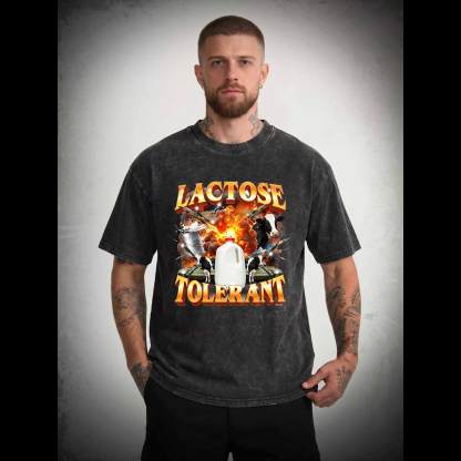 Lactose Tolerant Vintage Graphic Washed T-shirt