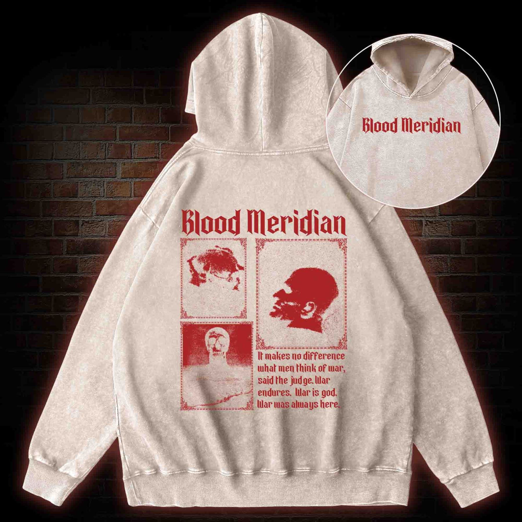 Blood Meridian Vintage Back Print Washed Hoodie