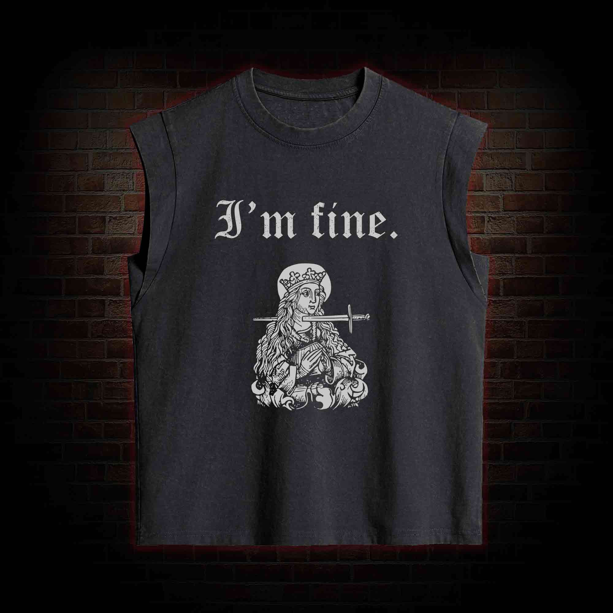 I'm Fine Women's Washed Tank Top