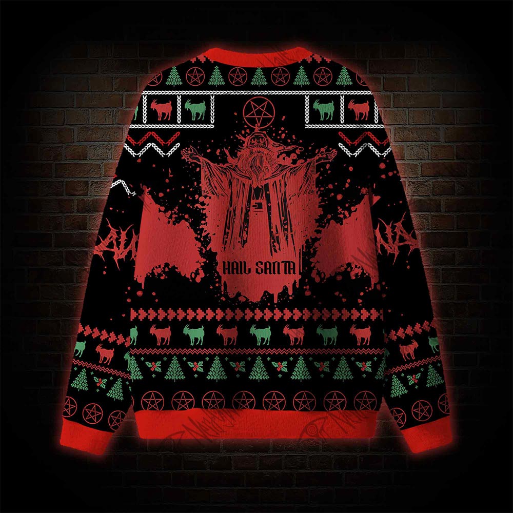 Hail Santa Occult Ugly Sweatshirts